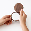 可定制胡桃木小镜子便携折叠化妆镜创意迷你随身镜滑盖手持补妆镜|ru