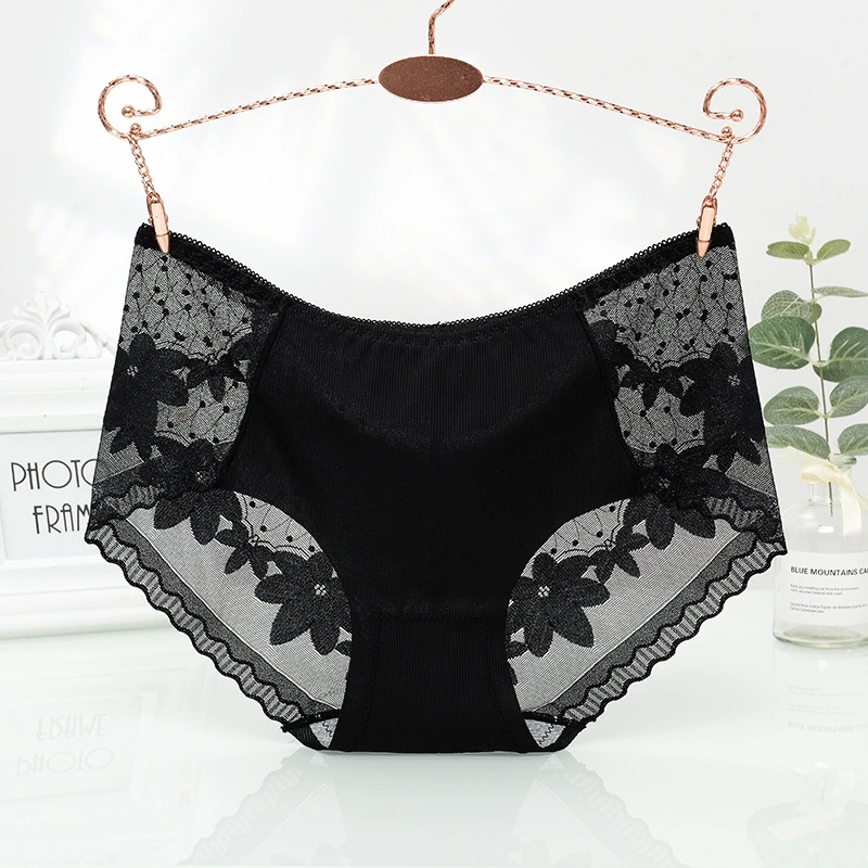 [80-130 pounds] Steo Ice Wicker Mid-waist underwear lace cotton inner crotch elastic briefs 1638