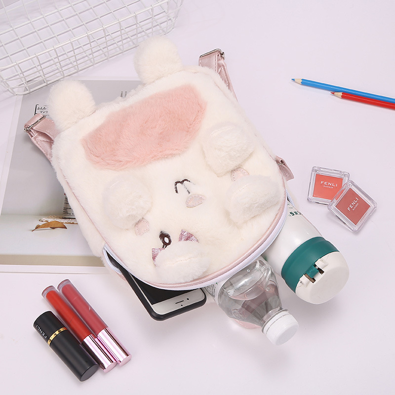 New plush and cute little bear cartoon bow backpack for children, adorable snack backpack for babies detail image 14