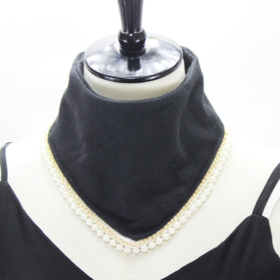 跨境  三角围脖珍珠链条装饰假领子高领装饰领 亚马逊热销|ms