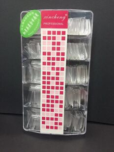 Nail Art Boxed Nail Piece HSM Full Sticker Half Sticker Dual-purpose Nail Piece Transparent Thickened 500 Piece Nail Piece