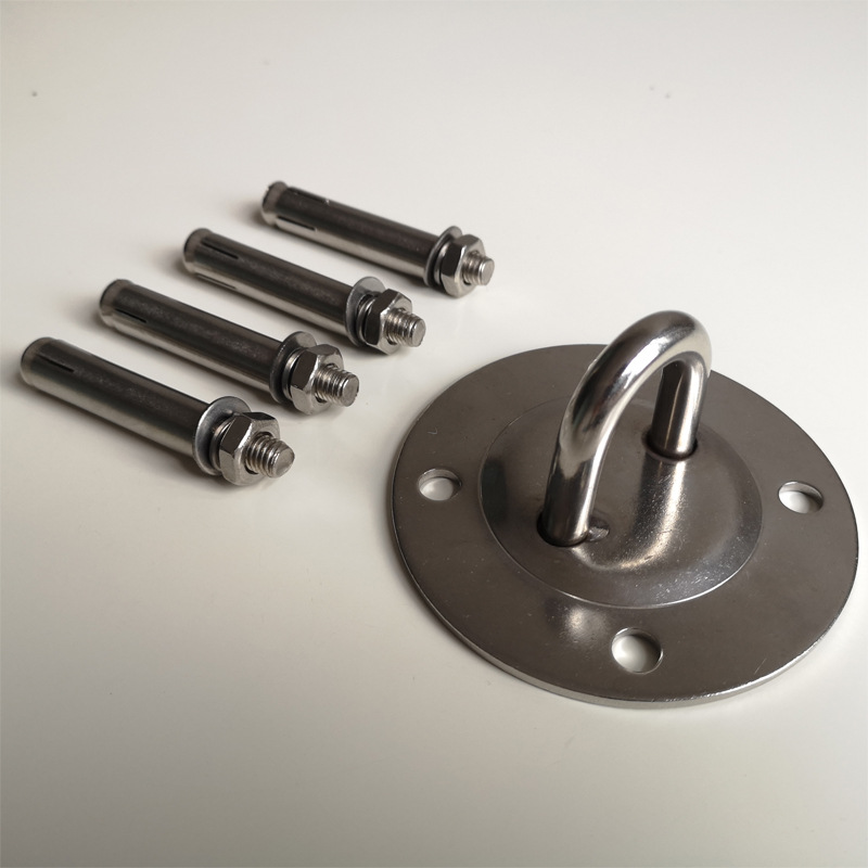 不锈钢空中瑜伽固定盘吊床沙袋秋千顶扣 吊椅挂钩 承重固定圆挂盘