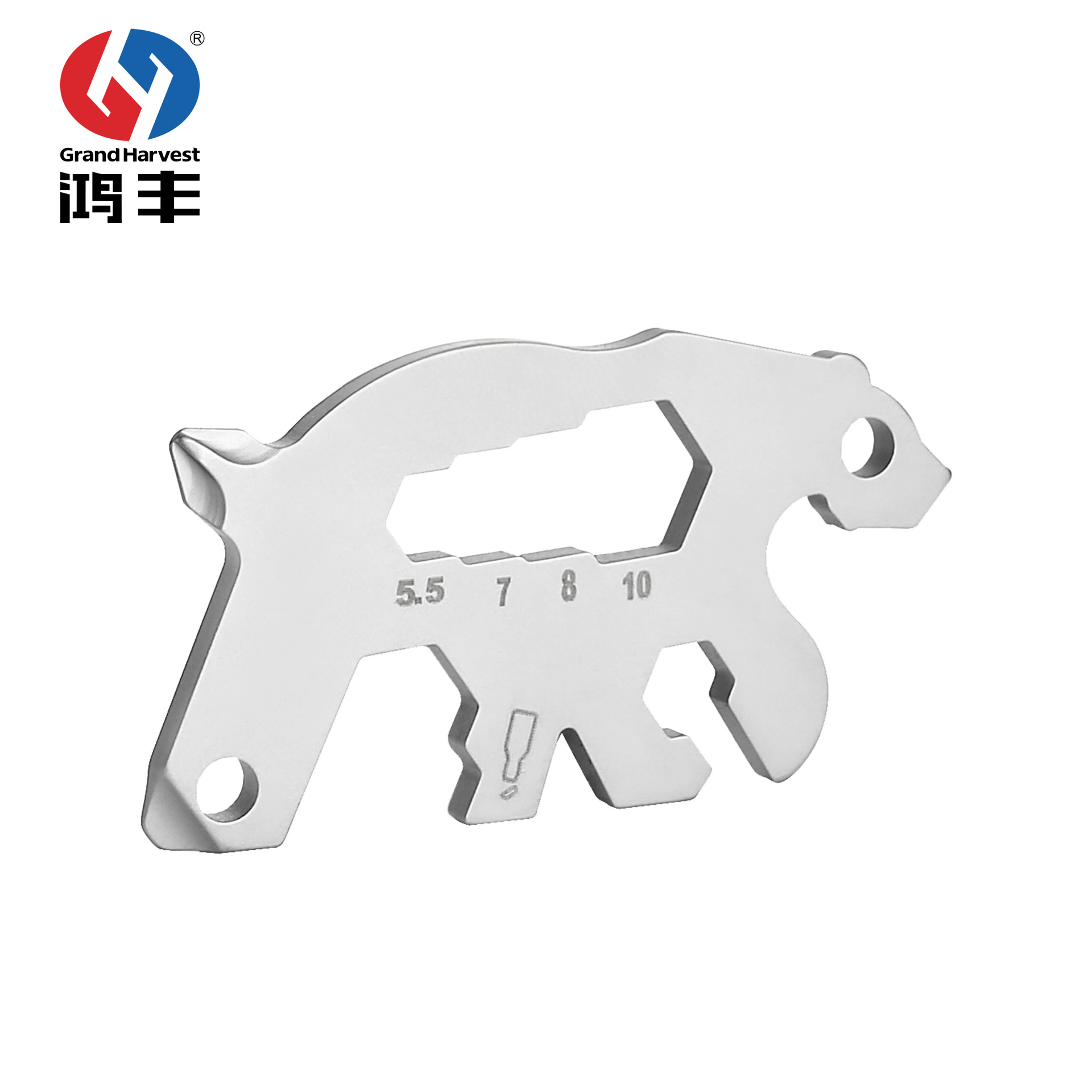 鸿丰精冲不锈钢动物造型开瓶器外六角扳手螺丝刀多功能EDC小工具