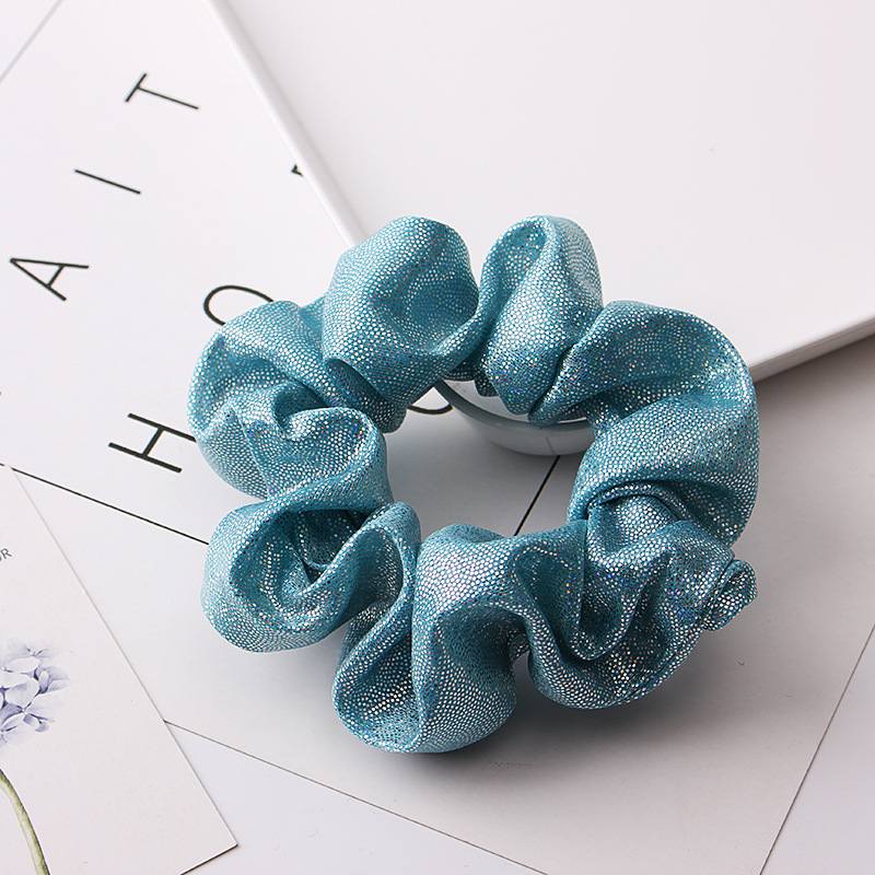 New Fashion Metal Bright Color Radium Bronzing Double Color Cheap Scrunchies Wholesale display picture 27
