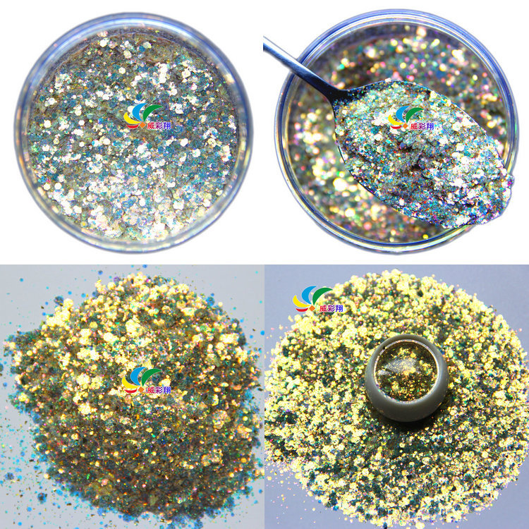 Wholesale of gold onion powder, sequins, hexagonal heart, five-pointed star, irregular-shaped laser colored PET sequins, nail gold powder and glitter powder pic 22