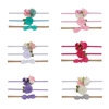 Children's nylon hair rope, elastic headband with bow, set, flowered