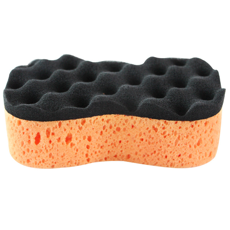 双色波浪8字海藻绵 洗车海绵 珊瑚海绵 蜂窝汽车海绵  厂家批发