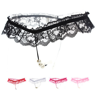 sexy Lace Europe and America lady T-back Pearl massage transparent perspective interest Underwear Underwear wholesale