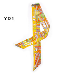 高端冰淇淋細長窄小絲巾裝飾綁包包手柄絲巾小絲帶圍巾女士領巾