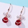 Long earrings, universal crystal with tassels, simple and elegant design, silver 925 sample