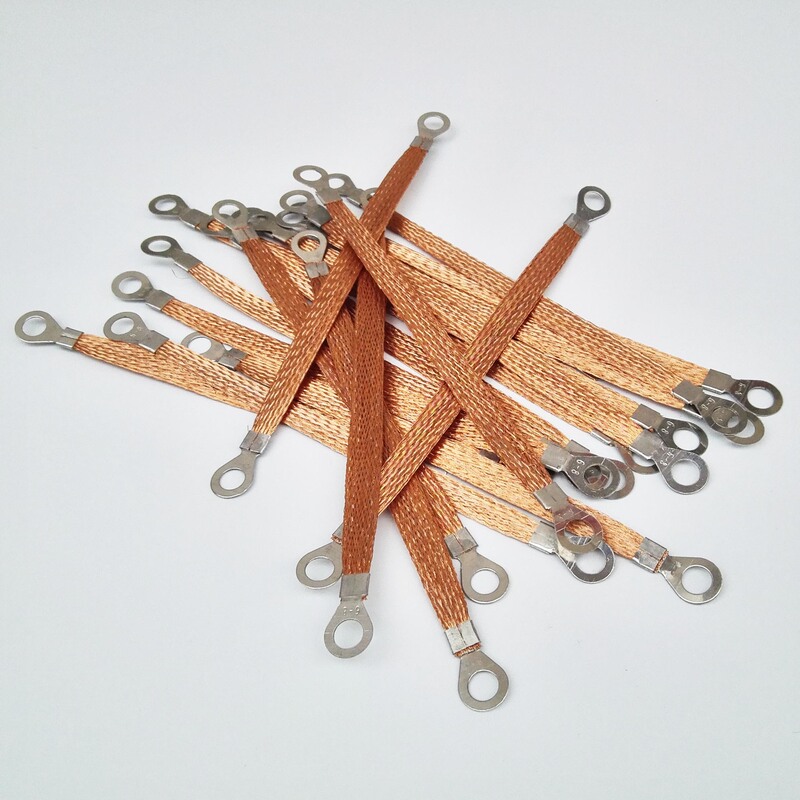 Connecting wire braided copper clad aluminum with bridge grounding jumper 6/2.5 square MM * 20/25/26/28/30cm