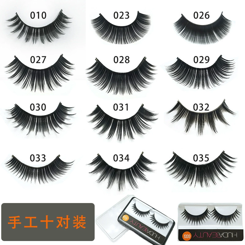 Десять пар накладных ресниц ручной работы, имитация перекрестных хлопковых ресниц, акриловые ресницы, производители в наличии оптом