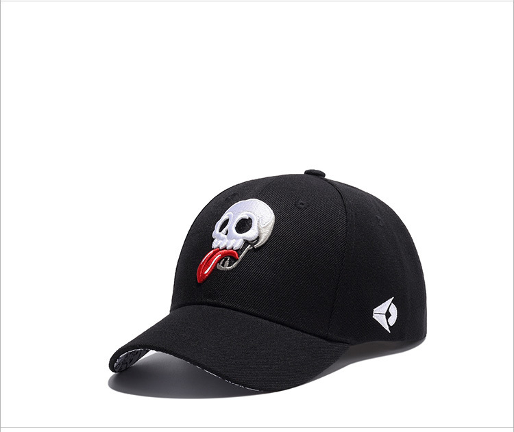 Black Skull Embroidered Baseball Cap 1
