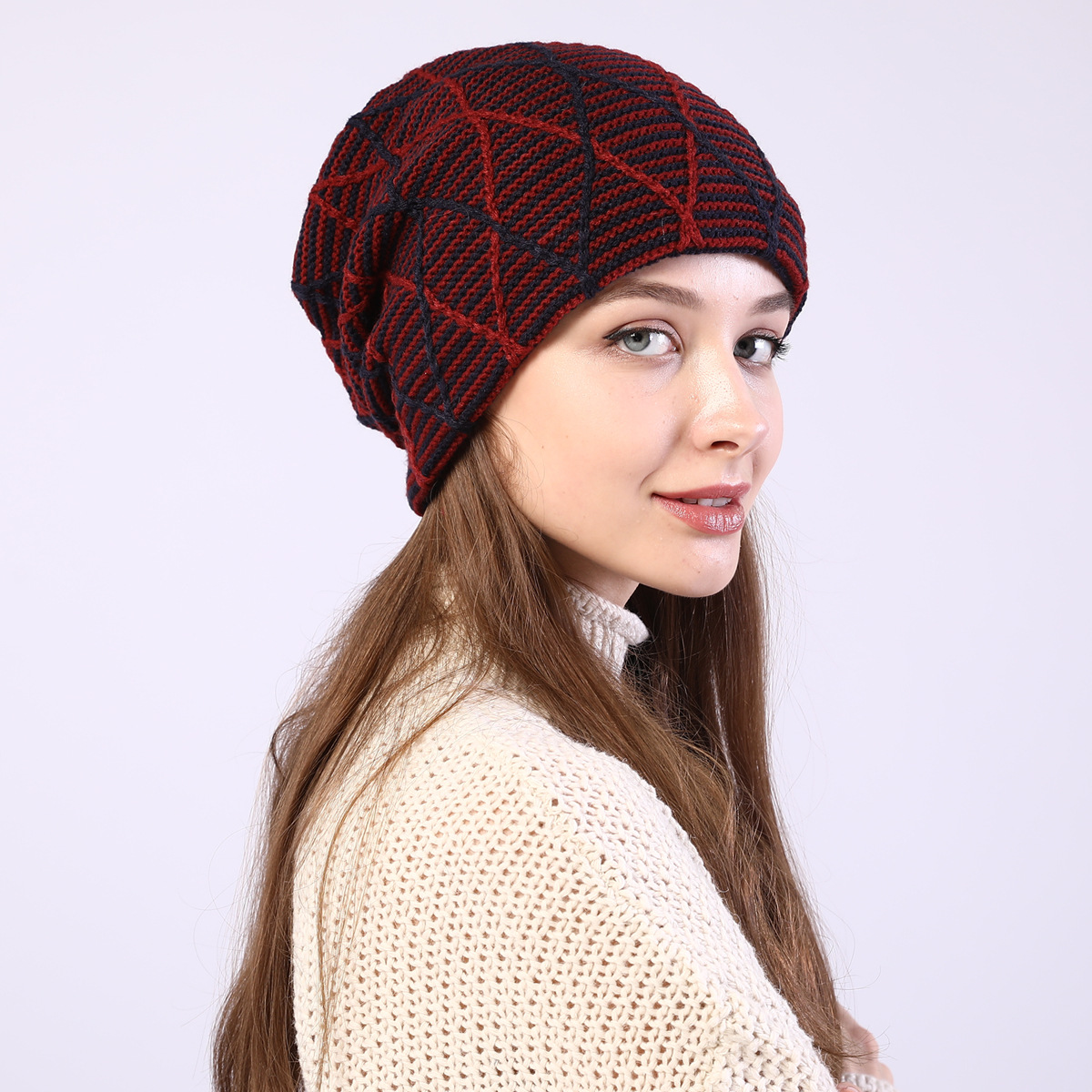 Knitted Beanie Hat For Autumn And Winter Warm Ear Protection_voghion.com