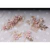 Set, Chinese hairpin, hairgrip, hair accessory for bride, flowered, Korean style