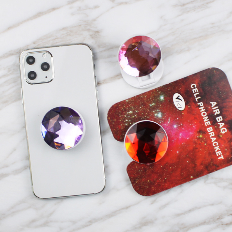 Tiktok mismo estilo diamante grande soporte de anillo plegable superficie de diamante creativo perezoso soporte telescópico lote directo de fábrica