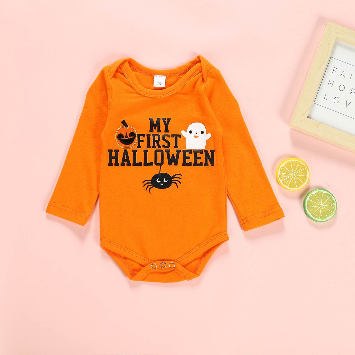 Halloween Fashion Letter Cotton Baby Rompers display picture 1