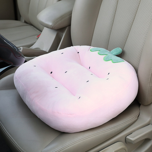 Car cartoon cushion seat thickened seat cushion winter warm cushion driving back cushion car home dual use