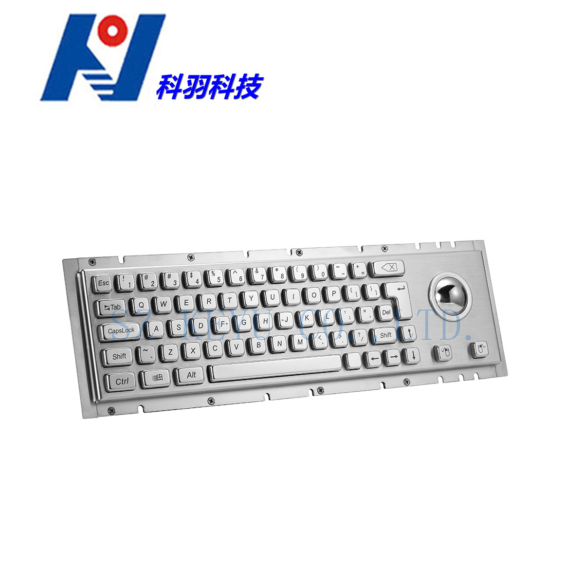 厂家直销轨迹球不锈钢嵌入式金属键盘