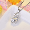 Swan, necklace, stone inlay, fashionable chain for key bag , silver 925 sample