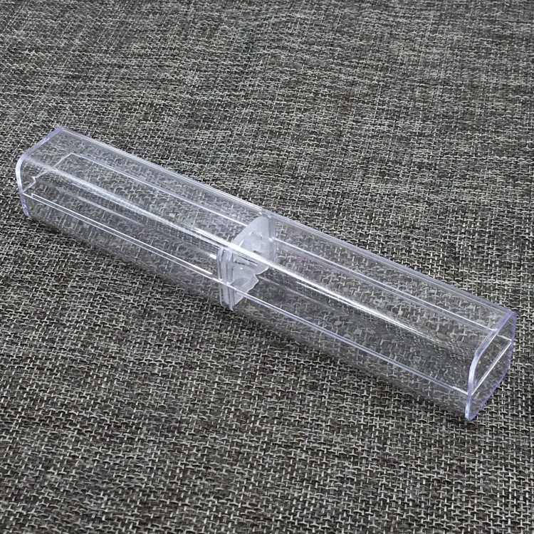 Fábrica de plástico transparente al por mayor caja de bolígrafo cuadrado caja de embalaje de bolígrafo de cristal de diamante caja de plástico acrílico rectangular
