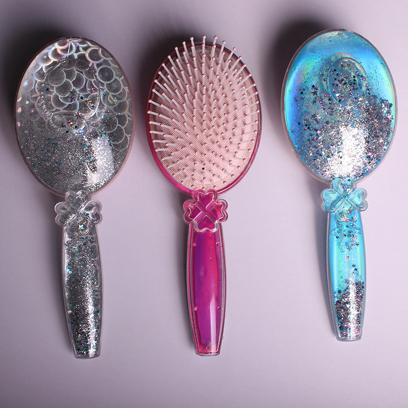 Foreign trade children colour gasbag gift comb lovely princess Plastic comb customized logo advertisement Cartoon Massage comb