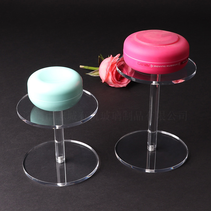 factory Direct selling customized organic glass Display rack transparent Acrylic Cosmetics simple and easy Exhibition base