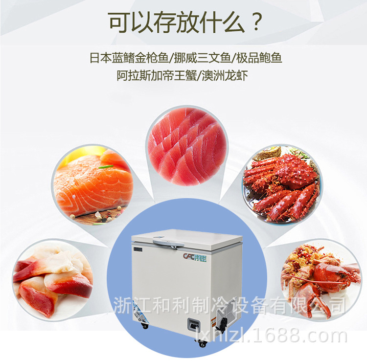 和利 120升超低温冰箱-40卧式商用冷冻柜-60℃金枪鱼超低温保存柜