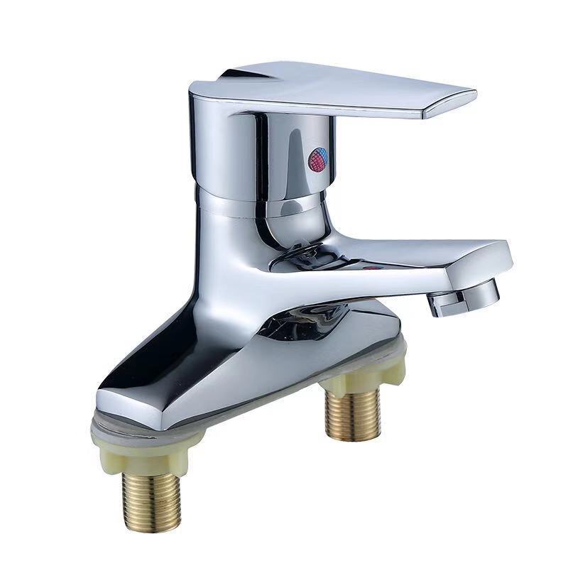 勝象衛浴 浴室兩聯洗臉盆台上盆水龍頭 銅雙孔單把面盆龍頭 廠家