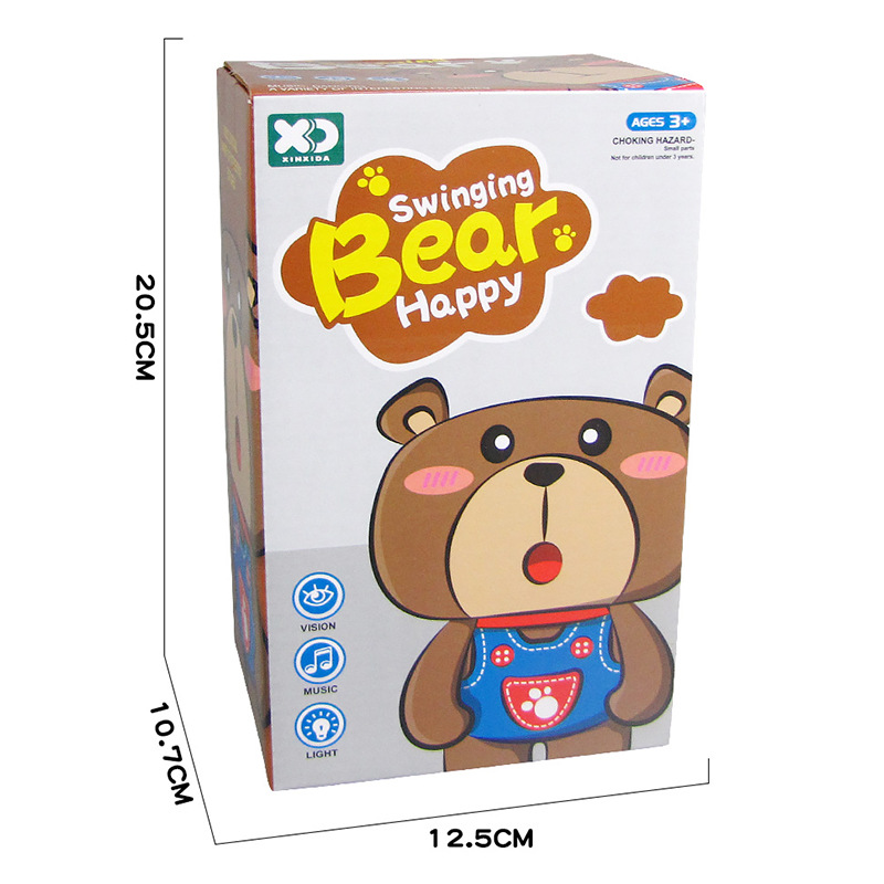 Tiktok Red rojo mismo estilo bailando cantar oso soñoliento luz eléctrica juguete música puesto Venta caliente juguetes al por mayor