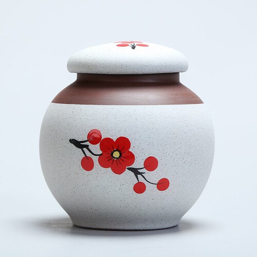 Hand-painted tea cans, household ceramic tea cans, small Pu'er tea boxes, portable storage sealed cans