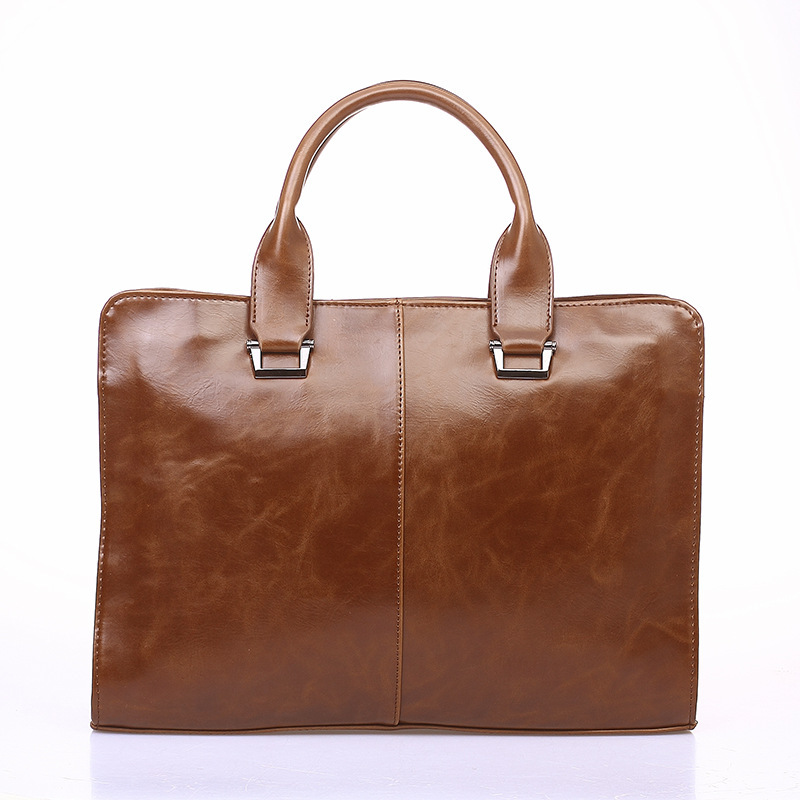 New Men's Horizontal Handbag Crossbody Business Computer Briefcase Shoulder Retro Trendy Bag Wholesale Korean Men's Bag
