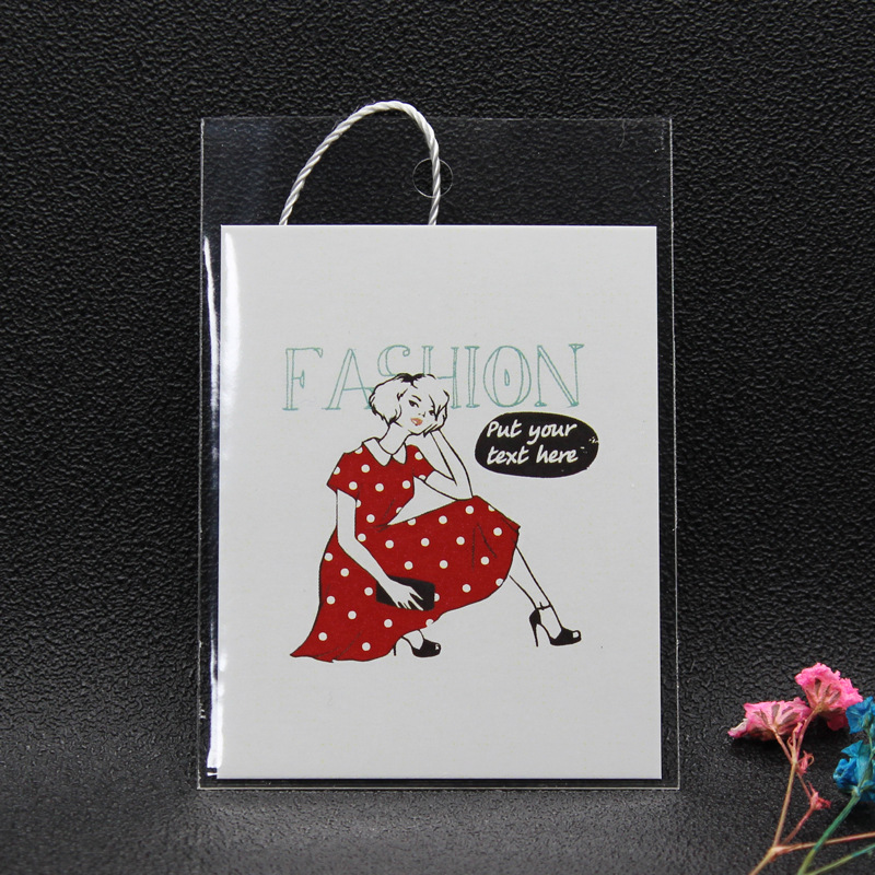 [Spot tag] 1000 set OPP Bag label factory Customized men and women clothing Children's clothing Trademark printing