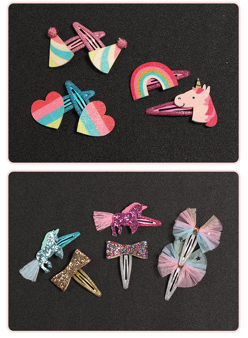 Kid's Sweet Ice Cream Heart Shape Cloth Hair Clip display picture 4