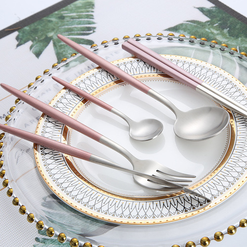 304 stainless steel spoon, Portuguese knife, fork and spoon, high-end chopsticks, steak knife and fork, four-piece Western tableware set