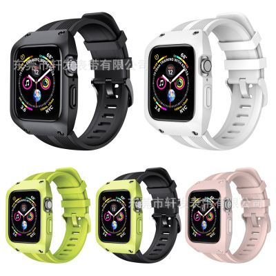 適用蘋果手表123456代Apple watch蘋果保護套保護殼矽膠手表表帶