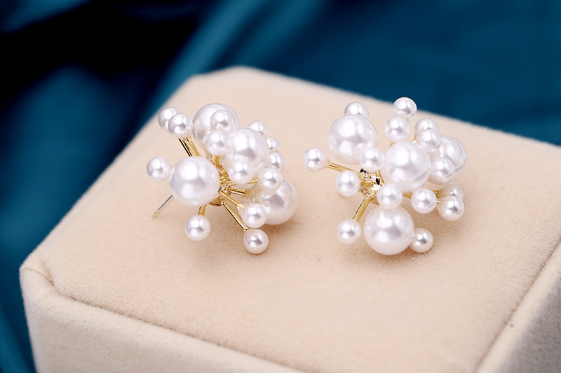 Pearl Size Pearl Temperament Earrings Female Fashion Earrings 925 Silver Needle Ear Jewelry display picture 8