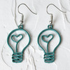 Blue geometric bulb, earrings, ear clips, internet celebrity