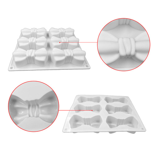 French 6-link bow mousse cake mold diy baking dessert silicone household baking silicone mold