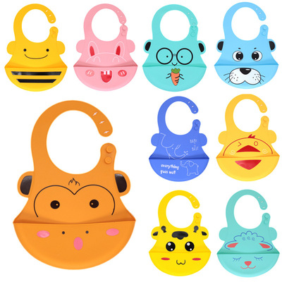 Cartoon Large adjust silica gel Bib Baby Supplies lovely Bib Bib children Having dinner Bibs