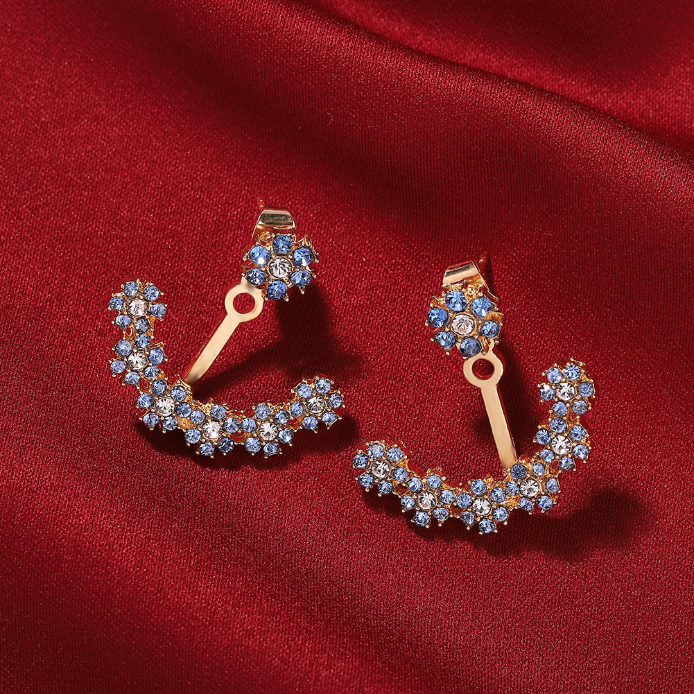 Baub Même Style Alliage Diamant Boucles D'oreilles Simple Intérêt Particulier Boucles D'oreilles À La Mode Et Polyvalent Boucles D'oreilles Accessoires Coréenne Style Nouveau display picture 6