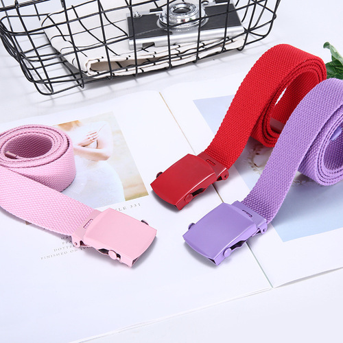 Automatic canvas belt for men and women, fashion woven, student simple and versatile, Korean denim belt width
