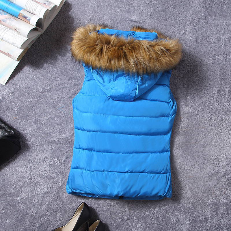 Gilet à capuche pour femme, gilet d'hiver chaud pour femme, gilet d'hiver chaud en coton pour femme_voghion.com