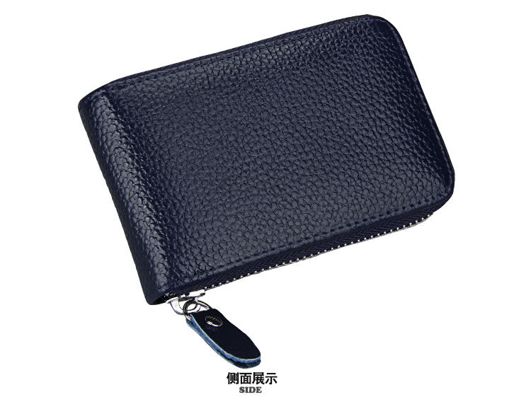 60g Weight Zipper Closure Type Business Occasion Genuine leather Material Solid Color Pattern Unisex Gender Coffee, Royal Blue, Orange, Dark Blue, Pink, Purple, Red, Green, Yellow, Black Color Unisex Solid Color Genuine Leather Coffee Royal Blue Orange Zipper Card Holders 58