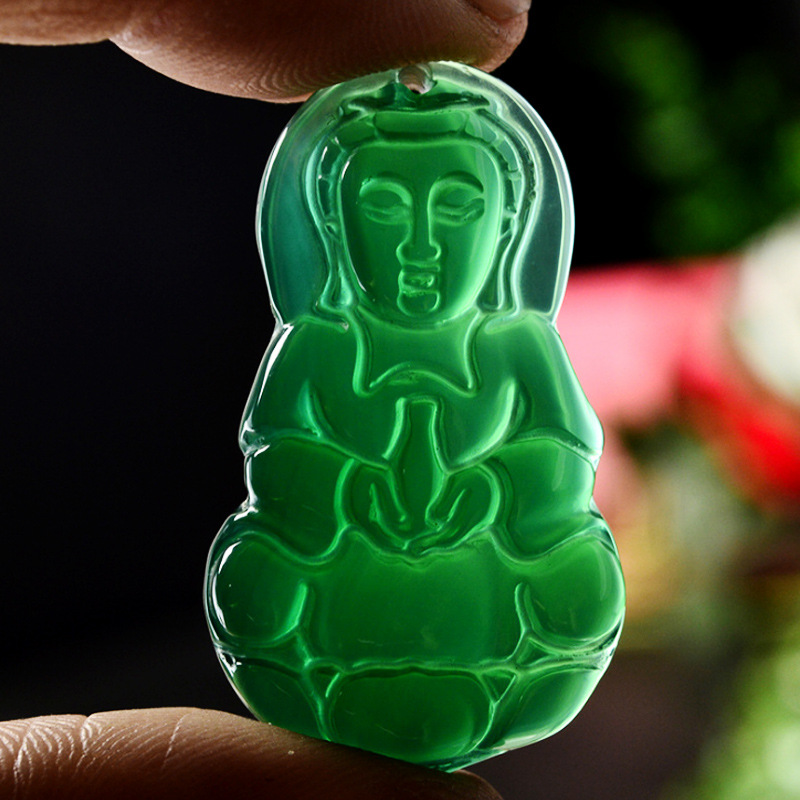 礼品厂家批发玉髓观音佛挂件 绿玉髓吊坠跑江湖地摊玉器批发定制|ms
