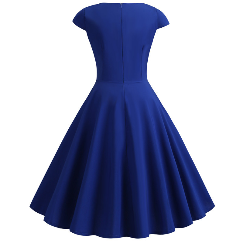 Midi Dress Dress Length Type Wholesale Women's Elegant Sexy Solid Color Banquet V Neck Short Sleeve Swing Dress