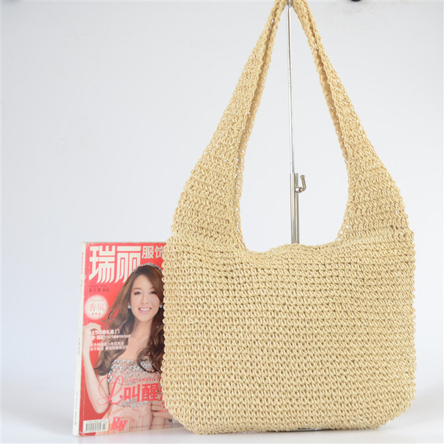 Pure Straw Bag Beach Bag Sweet Lady Japanese and Korean Style