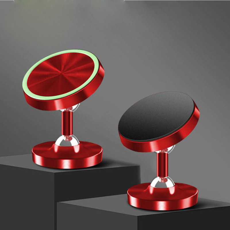 胶粘铝合金懒人磁铁手机支架汽车导航夜光磁吸双球金属车载支架