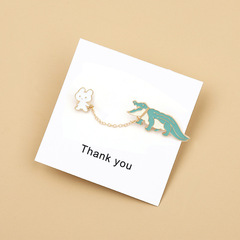 俊逸原創兔子與鱷魚胸針女胸花可愛徽章卡通胸章裝飾別針創意百搭