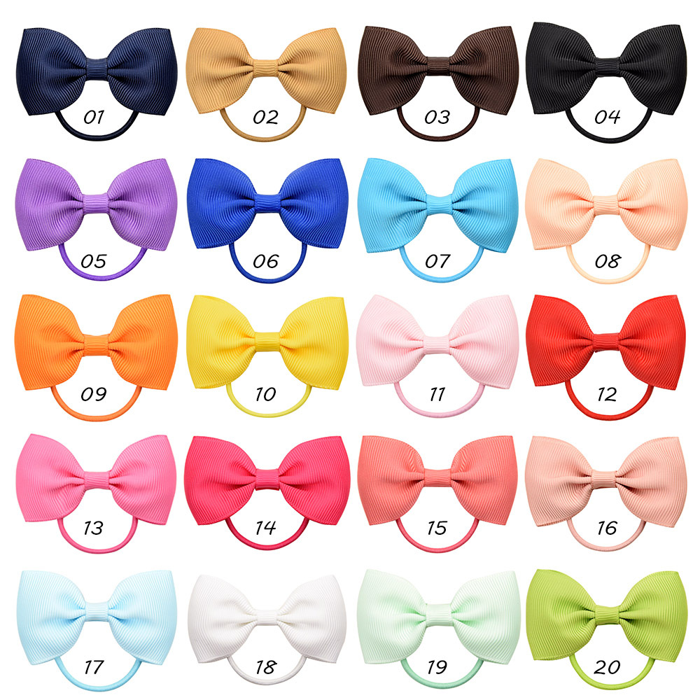 European And American Hair Accessories Children's Solid Color Bow Cute Hair Tie display picture 1